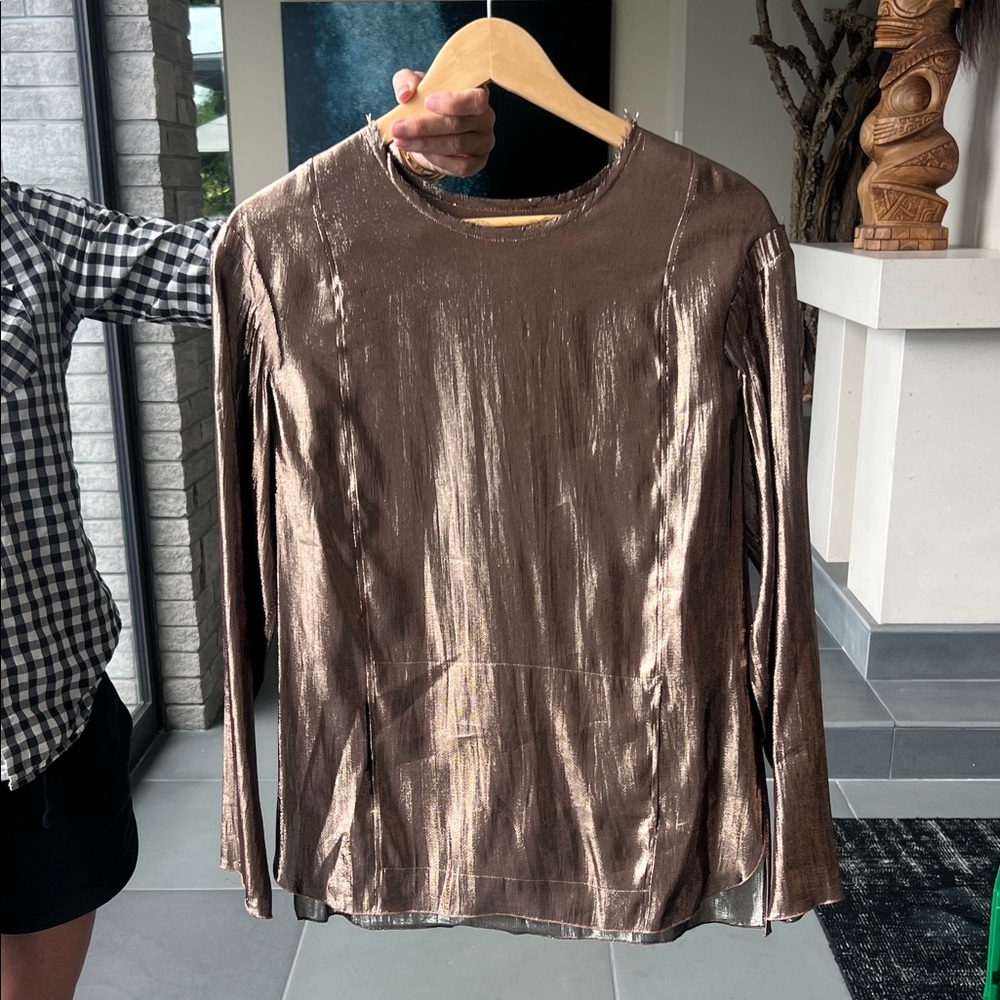 Lanvin Metallic Bronze Blouse